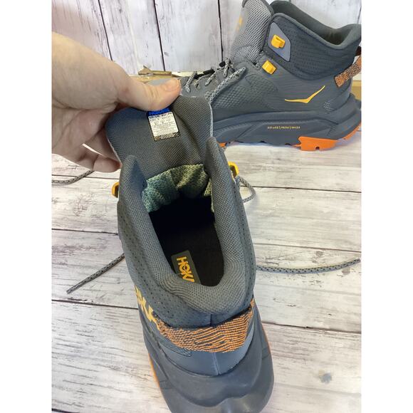 Hoka Men's Gray and Orange Hiking Shoes - Picture 2 of 6